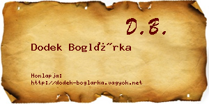 Dodek Boglárka névjegykártya